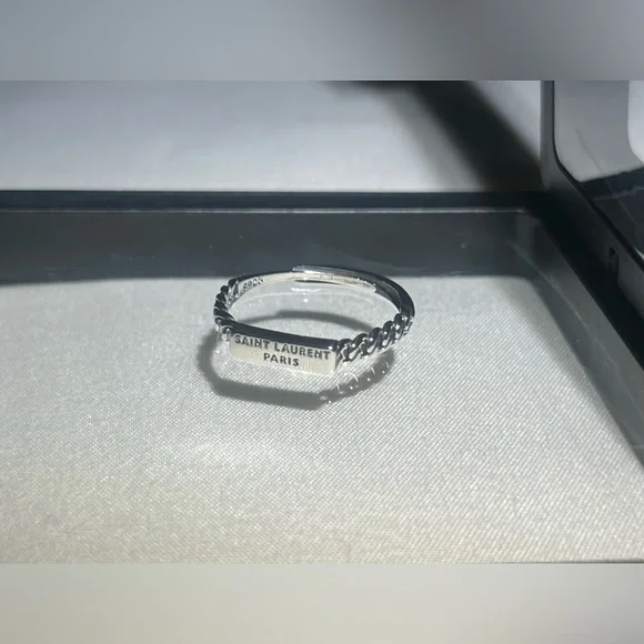Saint Laurent Silver Chain Ring - Picture 2 of 3